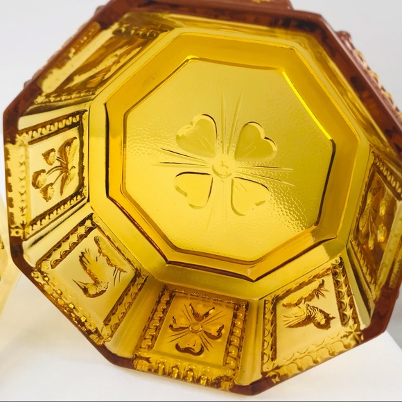 Vintage Amber Imperial Glass Candy Dish - Picture 8 of 15